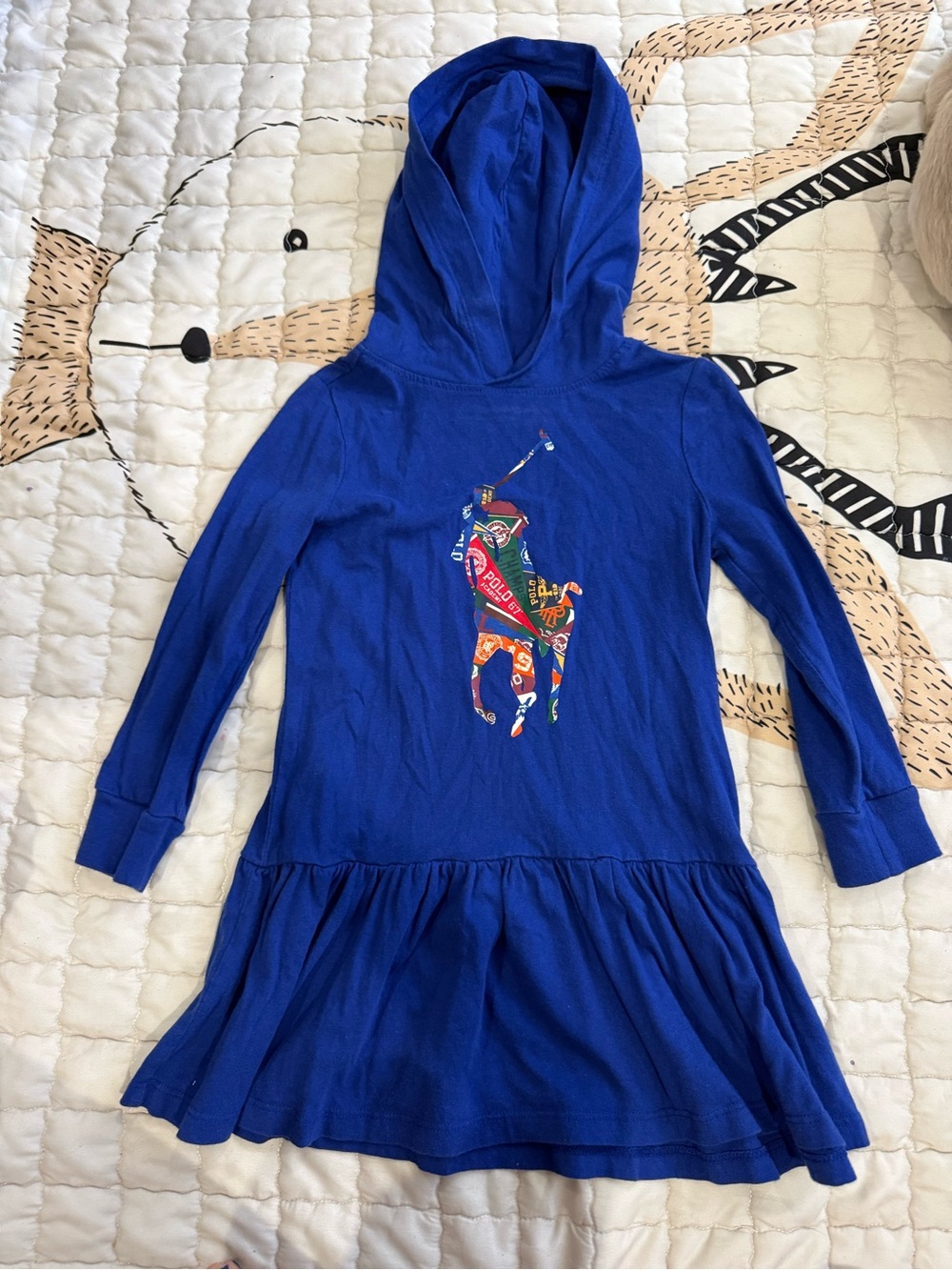 Polo by Ralph Lauren Royal Blue Tee with Yellow Logo Print